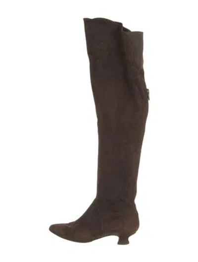Pre-owned Fendi Suede Boots In Brown