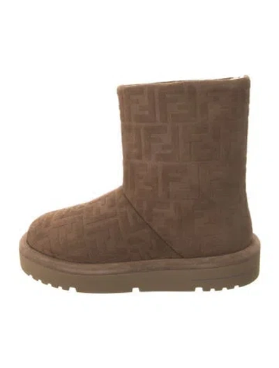 Pre-owned Fendi Suede Boots In Brown