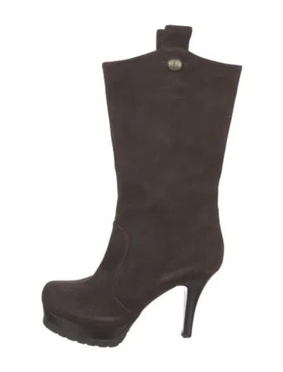 Pre-owned Fendi Suede Boots In Brown