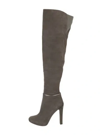 Pre-owned Fendi Suede Boots In Gray