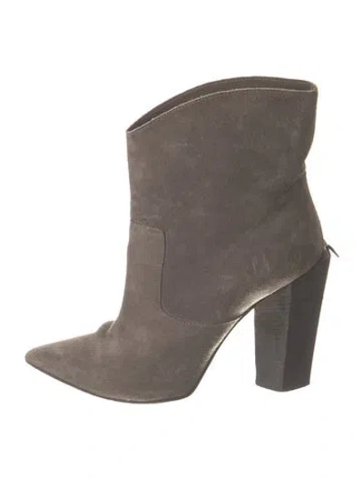 Pre-owned Fendi Suede Boots In Gray