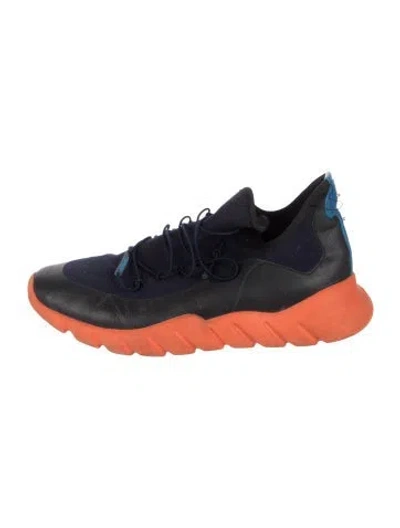 Pre-owned Fendi Suede Chunky Sneakers In Blue