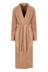 Fendi Suede Coat In Nude