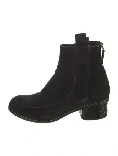 Pre-owned Fendi Suede Combat Boots In Black