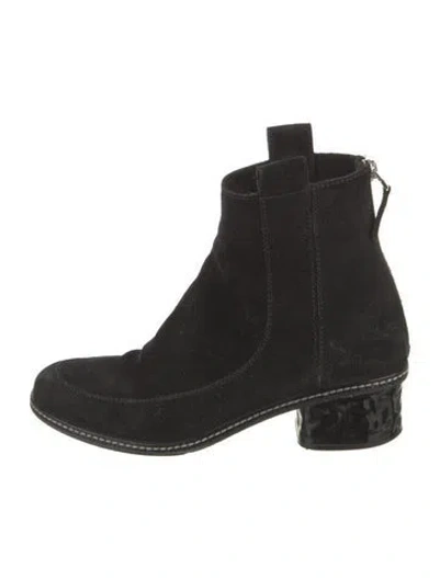 Pre-owned Fendi Suede Combat Boots In Black