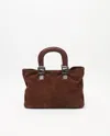 Fendi Suede Ff Handbag In Brown