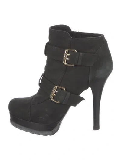 Pre-owned Fendi Suede Lace-up Boots In Black