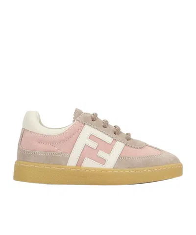 Fendi Suede Leather Trainers In Brown