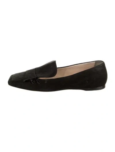 Pre-owned Fendi Suede Loafers In Black