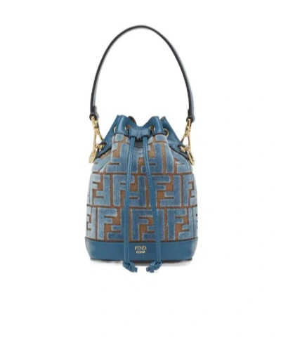 Fendi Suede Mini Bag In Blue