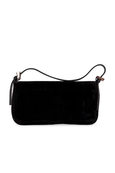 Pre-owned Fendi Suede Pochette Shoulder Bag In Black