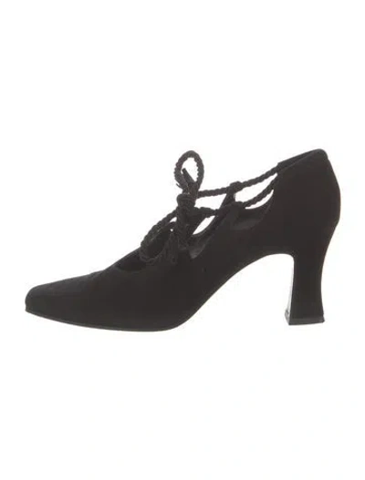 Pre-owned Fendi Suede Pumps In Black