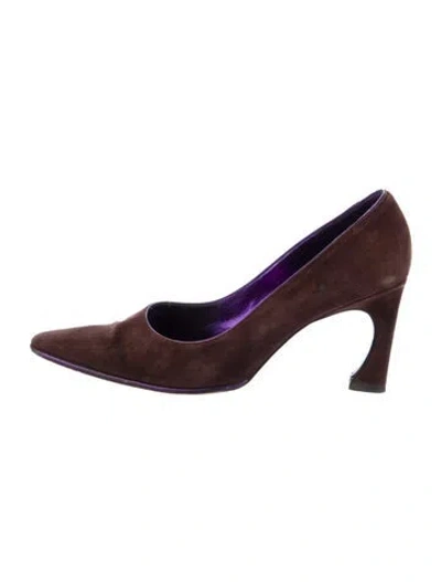Pre-owned Fendi Suede Pumps In Brown