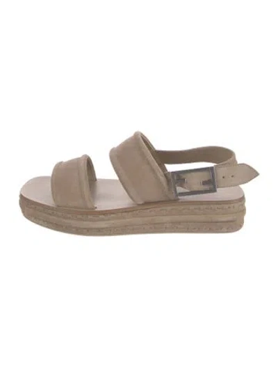 Pre-owned Fendi Suede Sandals In Neutrals