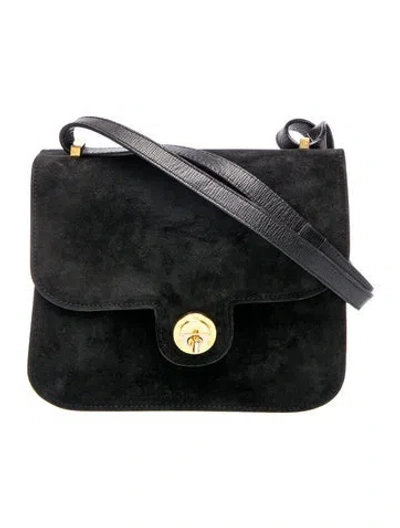 Pre-owned Fendi Suede Shoulder Bag Vintage In Black