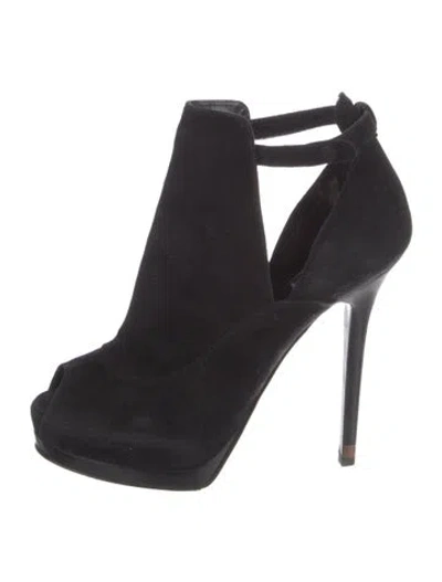 Pre-owned Fendi Suede Slingback Pumps In Black