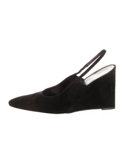 Pre-owned Fendi Suede Slingback Pumps In Black