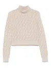 Fendi Women Wool And Cashmere Turtle-neck Jumper In Beige