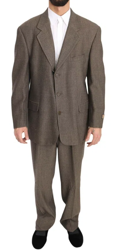 Pre-owned Fendi Suit Single Breasted Brown Wool Regular Jacket It54/ Us44 / Xl Rrp $2700