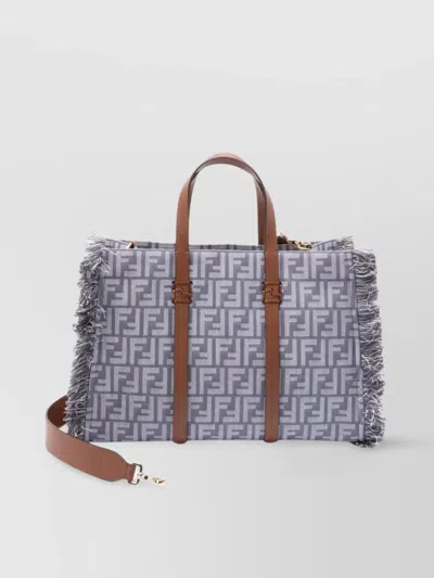 Fendi Summer Tote Denim-effect Ff Jacquard Bag