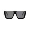 Fendi Flat-top Logo Acetate Square Sunglasses In 01a