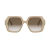 Fendi Eyewear Geometric Frame Sunglasses In Avorio/marrone