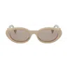 Fendi Fe40140u 57e Beige Ff Diamond Sunglasses In Beige/marrone