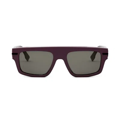 Fendi Sunglasses In Bordeaux/grigio