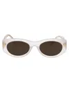 Fendi ' Roma 52mm Oval Sunglasses In 21e White / Brown