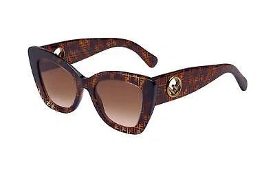 Pre-owned Fendi Sunglasses Ff0327/s 086m2 52mm Brown  Monogram / Brown Lens
