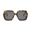 Fendi Diamond Acetate Square Sunglasses In Havana/grigio