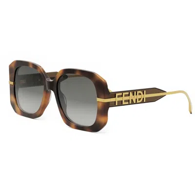 Fendi Sunglasses In Havana/grigio Sfumato