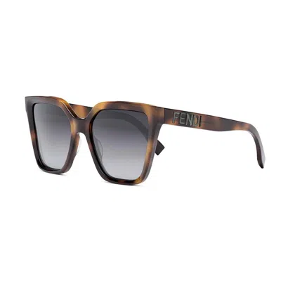 Fendi Sunglasses In Marrone/grigio