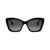 Fendi ' Lettering 55mm Gradient Square Sunglasses In Nero/grigio