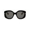 Fendi Womens Black Fe40137i Roma Round-frame Acetate Sunglasses In Black