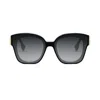 Fendi First Gradient Acetate Square Sunglasses In Nero/grigio