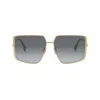Fendi Ff Square Metal & Acetate Sunglasses In Oro/grigio