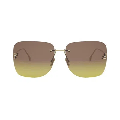 Fendi Eyewear Square Frame Sunglasses In Gold