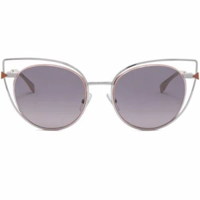 Pre-owned Fendi Sunglasses Palladium W/grey Gradient Lens Women Ff0176s-010-53 In Gray