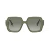 Fendi Fe40139i Ff Diamonds 93p Verde Chiaro Sunglasses In Verde/grigio