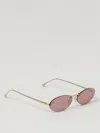 Fendi Rimless Oval-frame Crystal-embellished Gold-tone Sunglasses In Brown