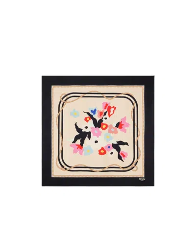 Fendi Sunny Side Flowers Foulard In Orange
