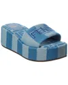 Fendi Logo-embroidered Slides In Blue