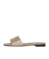 Fendi Denim-effect Jacquard Pequin Slides Shoes