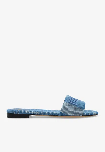 FENDI SUNSHINE DENIM JACQUARD SLIDES
