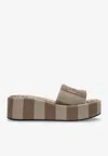 Fendi Flatform Canvas Slide