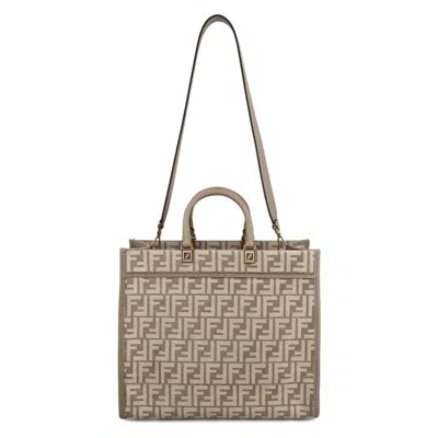 Fendi Sunshine Ff-pattern Print Tote Bag In Grey