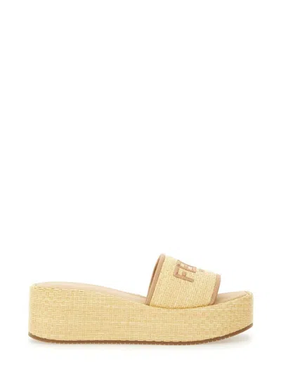 Fendi " Sunshine" Flatform Slide Sandal