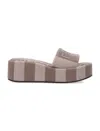 Fendi Sunshine Denim-effect Jacquard Flatform Slides In Grey