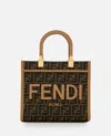 Fendi Ff Jacquard Small Sunshine Shopper Bag In Brown